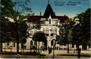 1919 Kisszeben, Sabinov; Városháza. Stehr Gusztáv kiadása / town hall + Ceskoslovensky pesí plk cís. 36. Plukovní stáb (EK)