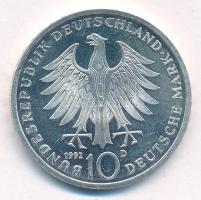 Németország 1992D 10M Ag "Pour le Mérite" T:1- kis ph. Germany 1992D 10 Mark Ag "Pour...