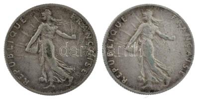 Franciaország 1916-1917. 50c Ag (2xklf) T:2,2- patina France 1916-1917. 50 Centimes Ag (2xdiff) C:XF...