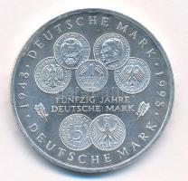 Németország 1998F 10M Ag 50 éves a Német Márka T:1- Germany 1998F 10 Mark Ag 50 Years of the Deutsche Mark C:AU Krause KM#195