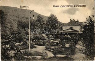 1919 Rozsnyó, Roznava; Vasas gyógyfürdő, park részlet / spa, bathhouse, park + 2. setnina 2. ceskoslov. pluku (EK)
