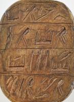 Egyiptomi szkarabeusz bogár levélnehezék, faragott zsírkő, 9x7cm