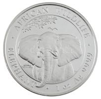 Szomália 2021. 100Sch Ag Afrikai vadvilág- elefánt (1oz/0.999) T:PP Somali Republic 2021. 100 Schillings Ag African Wildlife- Elephant (1oz/0.999) C:PP
