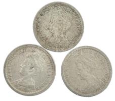 Hollandia 1912-1914. 10c Ag "Vilma" (3xklf) T:2- patina
Netherlands 1912-1914. 10 Cents A...