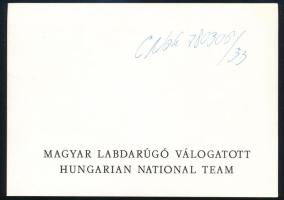 cca 1978 magyar válogatott labdarúgók autográf aláírásai, legtöbbben világbajnokságon részt vevő mag...