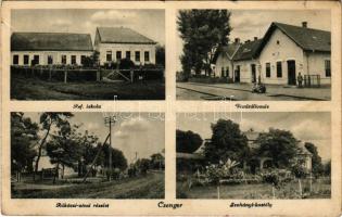 1953 Csenger, Református iskola, vasútállomás, Rákóczi utca, Szuhányi kastély. Medgyessy József kiadáása + POSTAI ÜGYN