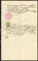 1873 36kr illetékbélyeg okmányon Waidhofen. / fiscal, on document