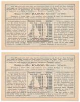 Budapest 1903. "Tanuló Sorsjegy" (2x) 1K értékben, sorszámkövető, felülbélyegzéssel T:I-