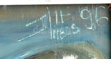 Olvashatatlan jelzéssel: Levélformák. Olaj, farost. 70x50 cm. Dekoratív fakeretben