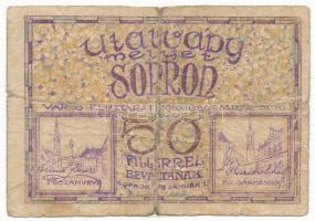 Sopron 1919. 50f utalvány T:III- Adamo SOP-5.1.1