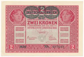 1917. 2K zöld "DEUTSCHÖSTERREICH" felülbélyegzéssel T:I- Adamo K6