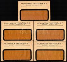 Stollwerck Testvérek Rt. 5 db fejléces boríték