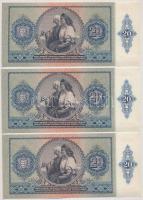 1941. 20P (3x, két ugrásos sorszámkövetők) "C 028 096737, C 028 096740, C 028 096743" T:I-...