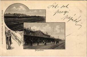 1903 Szabadka, Subotica; Pályaudvar, vasútállomás. Heumann Mór kiadása / railway station. Art Nouveau (EK)