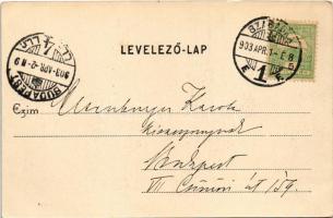 1903 Szabadka, Subotica; Pályaudvar, vasútállomás. Heumann Mór kiadása / railway station. Art Nouvea...