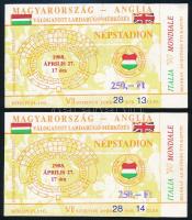 1988 Népstadion koncertjegy, Magyarország-Anglia (0:0), 1988. ápr. 27