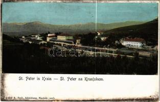 Pivka, St. Petra na Krasu, San Pietro del Carso, St. Peter in Krain; Bahnhof / Postaja / railway station, train (fl)