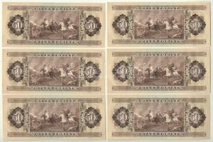 1980. 50Ft (6x) sorszámkövetők "D 283 013187 - D 283 013192" T:I Adamo F22