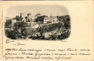 1898 (Vorläufer) Fiume, Rijeka; Tersatto / Trsat / castle. Carl Otto Hayd (EK)