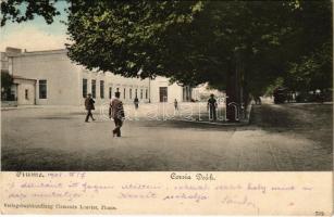 1905 Fiume, Rijeka; Corsia Deák / Deák korzó, villamos. Clemente Louvier kiadása / street view, tram (EK)