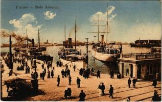 1914 Fiume, Rijeka; Molo Adamich / kikötő, gőzhajók / port, steamships