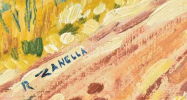 Jelzés nélkül: Expresszív táj. Olaj, farost. Dekoratív fakeretben. 28x40 cm