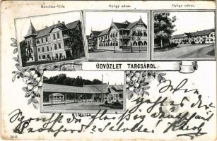 1905 Tarcsa, Tarcsafürdő, Bad Tatzmannsdorf; Karolina villa, Gyógyudvar, Sétatér / villa, spa, promenade. Art Nouveau, floral (EK)