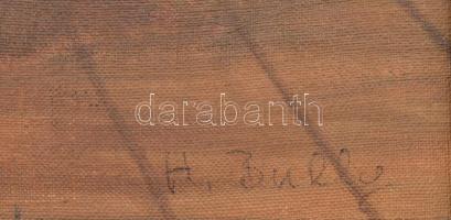 H Bully jelzéssel: Sakkozók. Olaj, farost. Dekoratív fakeretben. 33x41,5 cm