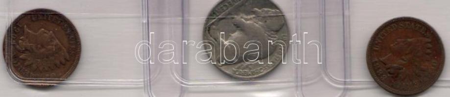 USA  "Indián"  1883 1c + 1907 1c + 1934 5c 3kül. db T:3+