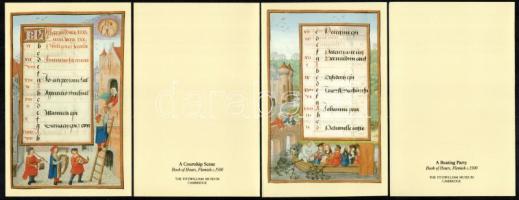Book of Hours Flemish c. 1500. Cambridge, The FitzWilliam Museum, 10 db üdvözlő lap borítékkal, mapp...