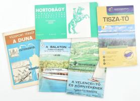 cca 1975-2000 Vegyes vizi térkép, 4 db: A Balaton turistatérképe, A Velencei-tó és környékének turistatérképe, a Duna vízisport-térképe, Tisza-tó (bontatlan). + Hortobágy.
