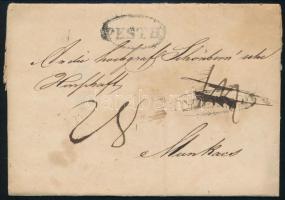 1837 Portós levél PESTH - Munkács