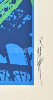 Hervé, Rodolf (1957-2000): Eiffel-torony. Szitanyomat, papír, jelzett. 36x22 cm. / Hervé, Rodolf (19...