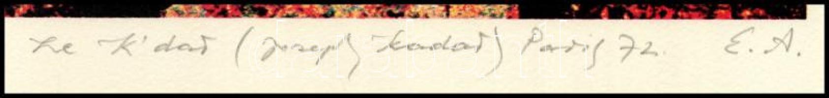 Joseph Kádár (1936-2019): Absztrakt kompozíció. Szitanyomat, papír, jelzett. Művészpéldány EA jelzés...