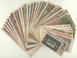 40db-os vegyes korona, pengő, forint bankjegy tétel, közte 1915. 10K piros MAGYARORSZÁG felülbélyegzéssel T:vegyes