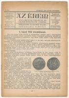 Az Érem című folyóirat 1927. évi száma, V. évfolyam július-december, gerincen szakadás