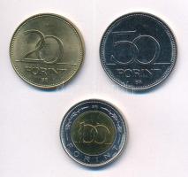 2002. 100Ft "Kossuth" + 2003. 20Ft "Deák" + 2004. 50Ft "Európai Unió" ...