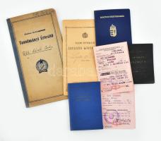 1931-1997 Vegyes okmány tétel, 7 db, közte útlevél