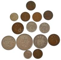 Hollandia 1937-1969. 1c-2 1/2G (14xklf) közte 1937. 10c Ag Vilma T:2,2- Netherlands 1937-1969. 1 Cent - 2 1/2 Gulden (14xdiff) within 1937. 10 Cents Ag Wilhelmina C:XF,VF