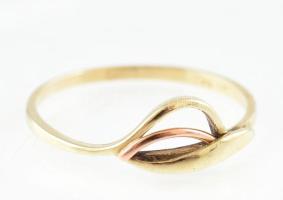 Arany (Au) 14K áttört szalagos gyűrű, jelzett, méret: 58, nettó: 1,6 g