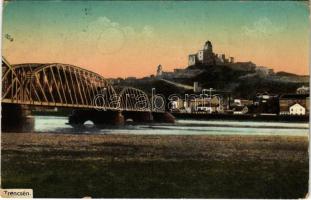 1918 Trencsén, Trencín; vár, híd. Gansel Lipót kiadása / Trenciansky hrad / castle, bridge (EK)