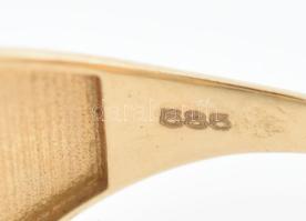 Arany (Au) 14K áttört nefelejcs gyűrű, jelzett, méret: 58, bruttó: 3,7 g
