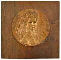 Cséri Lajos (1928-2020) DN Erzsébet királyné öntött bronz emlékplakett (130mm) táblára rögzítve. T:1-