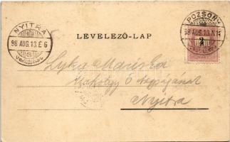 1898 (Vorläufer) Pozsony, Pressburg, Bratislava; Vaskutacska, Vaskút fürdő, Weber J. vendéglője. K. ...