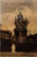 1911 Pozsony, Pressburg, Bratislava; Mária Terézia szobor, Hotel Savoy szálloda / Maria Theresia-Monument / monument, statue, hotel (fl)