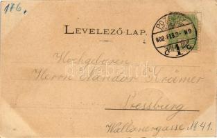 1902 Pozsony, Pressburg, Bratislava; Etablissement Bellevue / Bellevue szálloda és étterem, nyaraló....