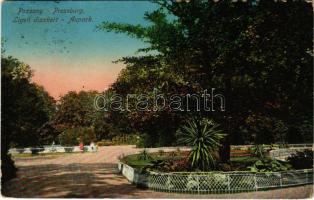1914 Pozsony, Pressburg, Bratislava; Ligeti díszkert / Aupark / park (EK)
