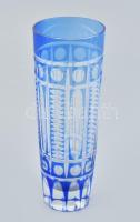 Kék kristály váza. Hibátlan. 17 cm