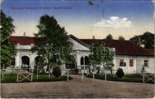1923 Szobránc-gyógyfürdő, Kúpele Sobrance; nagyvendéglő. Friedman Móritz kiadása / grand restaurant (b)