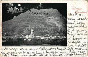 1902 Tiszolc, Tisovec; látkép este. Kohn Albert kiadása / general view at night (kis szakadás / small tear)